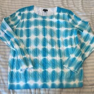 Talbots Blue and White Crew Neck Sweater